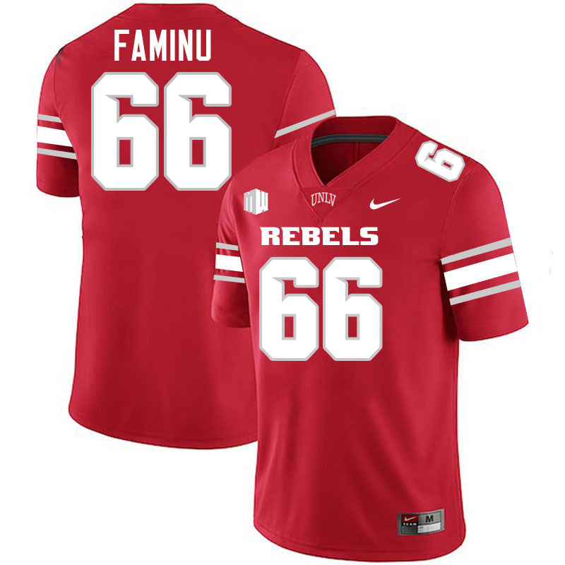 #66 James Faminu UNLV Rebels College Football Jersey Stitched-Scarlet